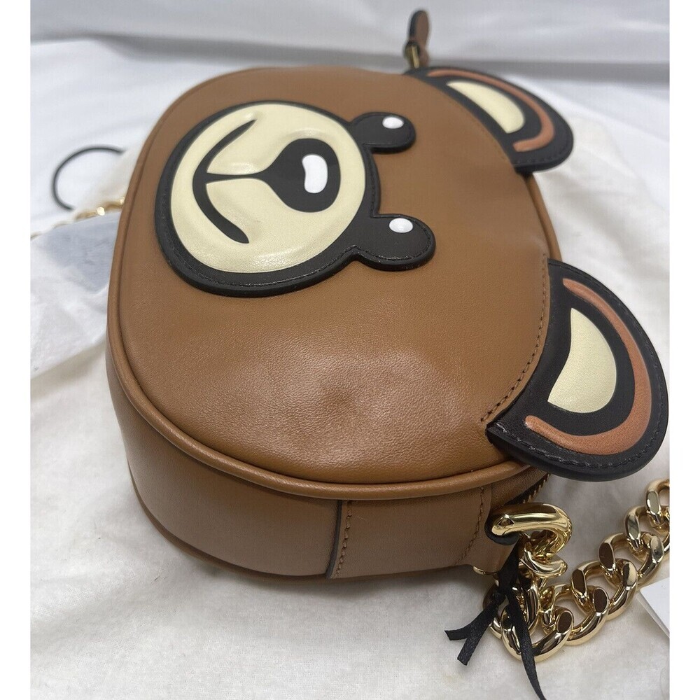 Moschino Teddy Bear Face Leather Shoulder Bag New - Picture 9 of 16